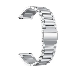 Premium Stainless Steel Metal Strap - Adjustable 20mm/22mm Wristband for Galaxy 4 44mm 40mm (Silver)