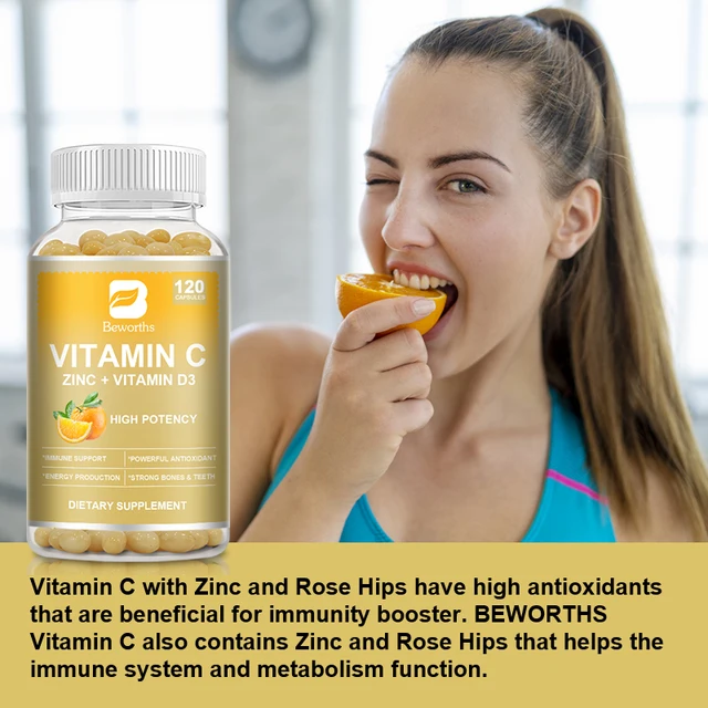 1425-5be4dc.jpg BEWORTHS Vitamin C with Zinc Capsules Vitamin C 100MG, Zinc 10 Mg, for Immune Support Powerful Antioxidant & Energy Production