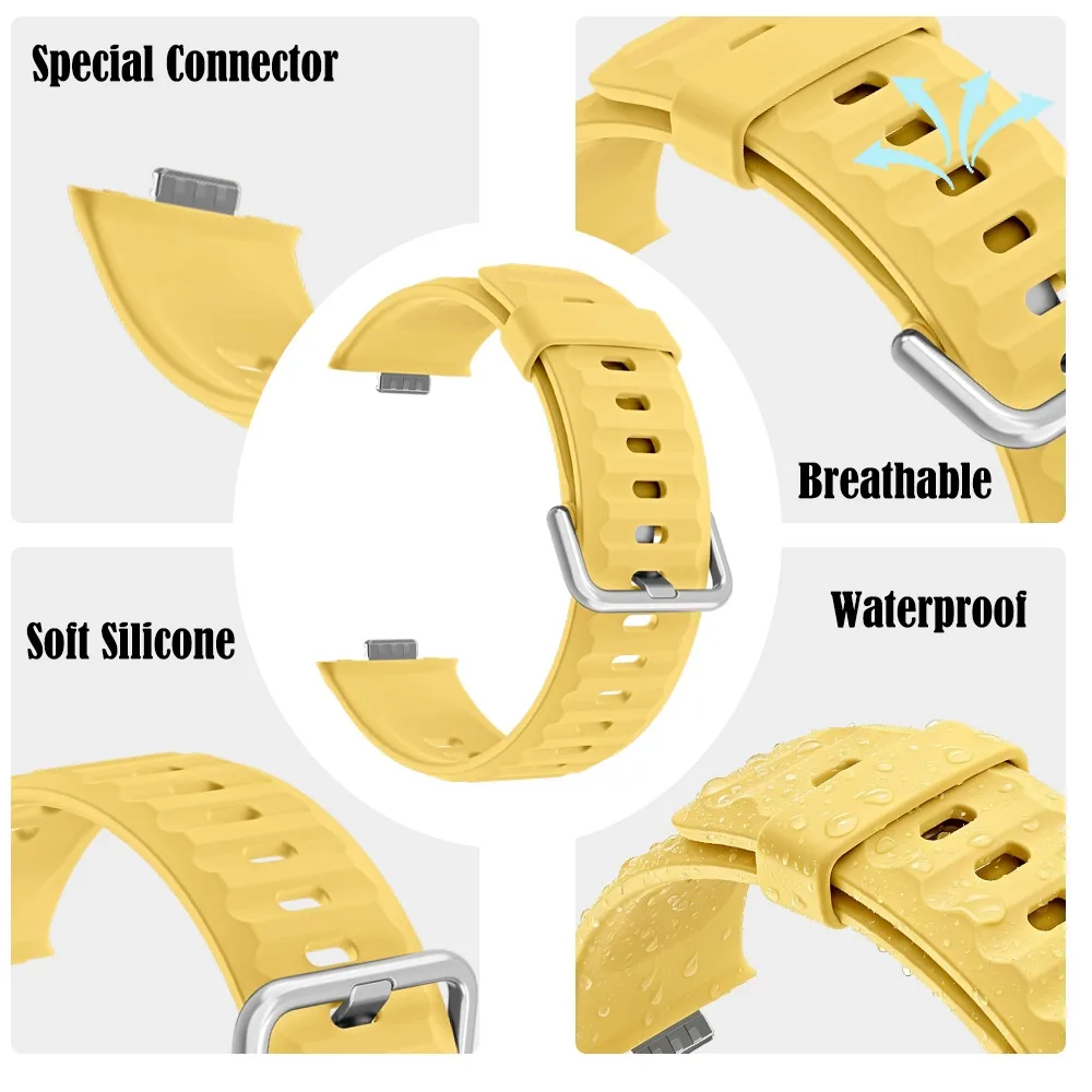Enhanced Silicone Watch Band with Dedicated Connector - Waterproof Strap