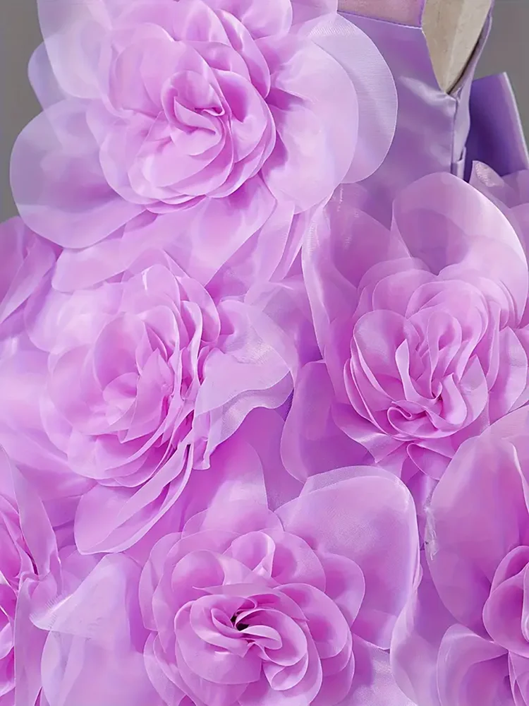 Girls Princess Dress Luxury Elegant Lilac Sleeveless Party Evening Dresses Kids Wedding Birthday Ball Gown For Girl Children 4