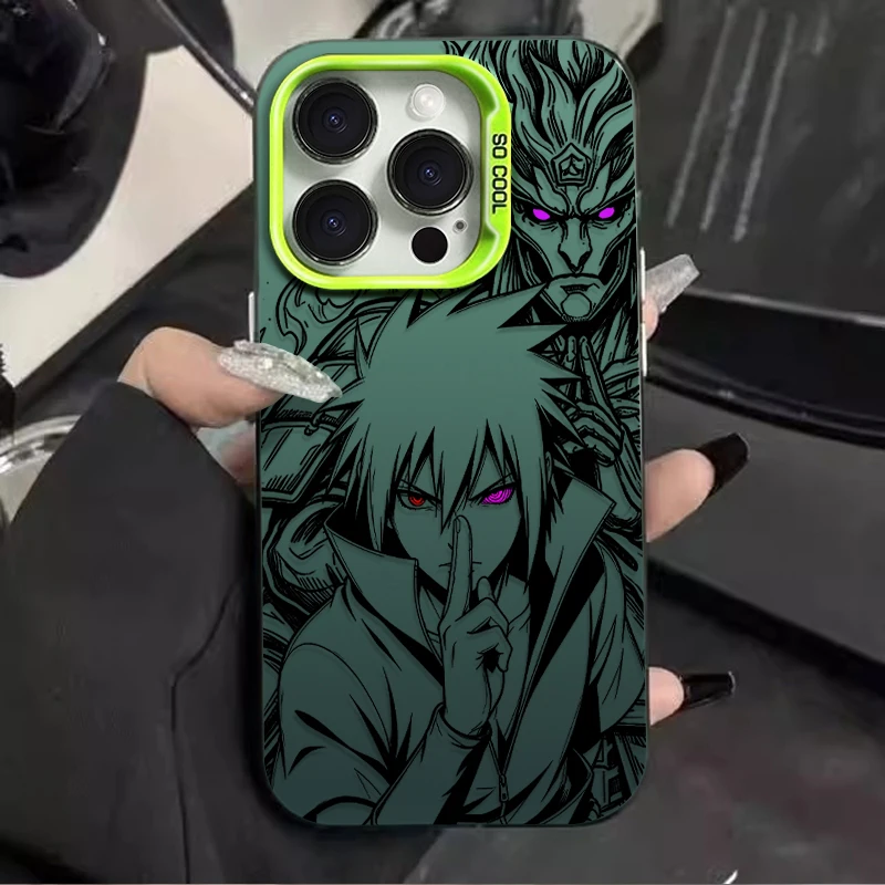 Sleek Matte Phone Case with Trendy Naruto Design Featuring Sasuke and Itachi