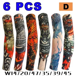 Tattoo Sleeve Set: Unisex Elastic Anti - Sunburn Arm Covers for Outdoor and Party Use (D)