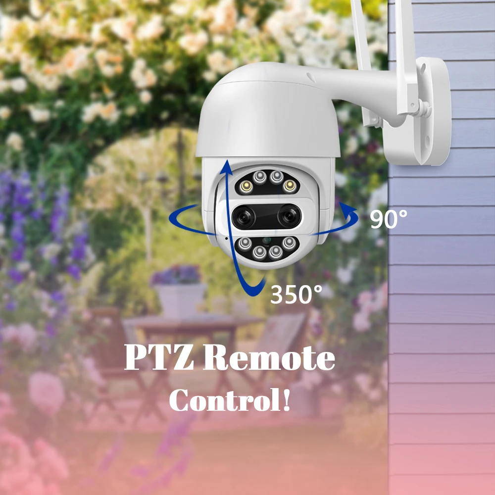 WIFI IP Camera Outdoor Video Surveillance External Protection Recorder PTZ Dual Lens 2.8mm-12mm 4X ZOOM Color Night