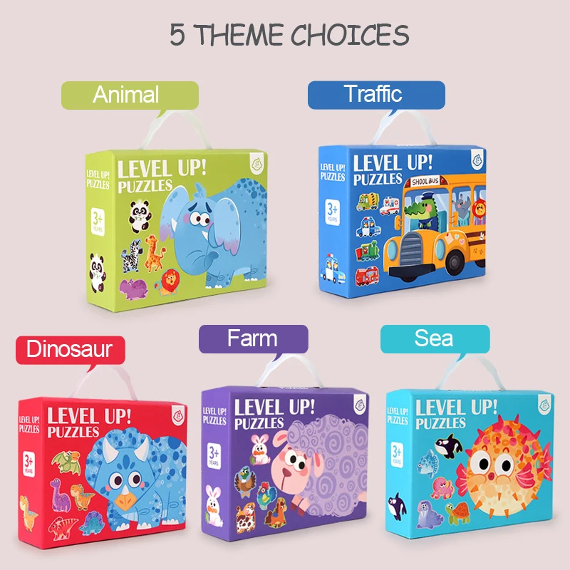 Wooden Cartoon Animal Puzzle Set 5