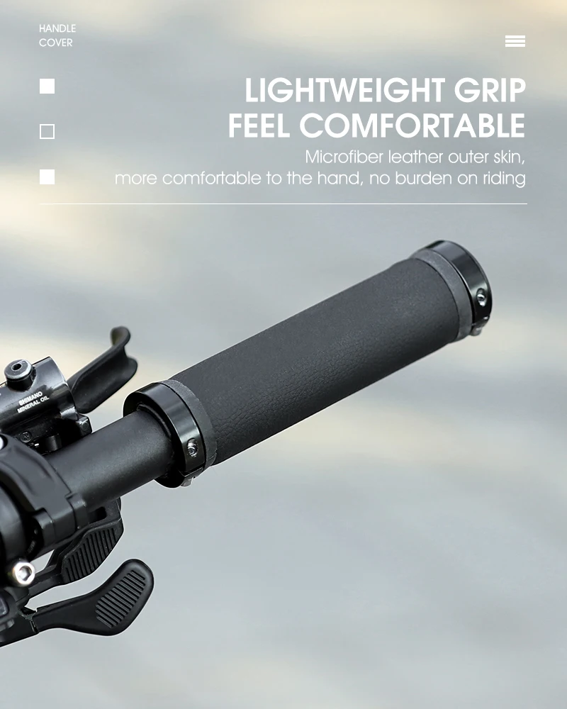 WEST BIKING Fahrradgriffe, stoßdämpfende, weiche PU-Leder-Lenkergriffe, Sperre am MTB, Rennrad, handgefertigte Griffe, Griffe, Abdeckung – Detail 9