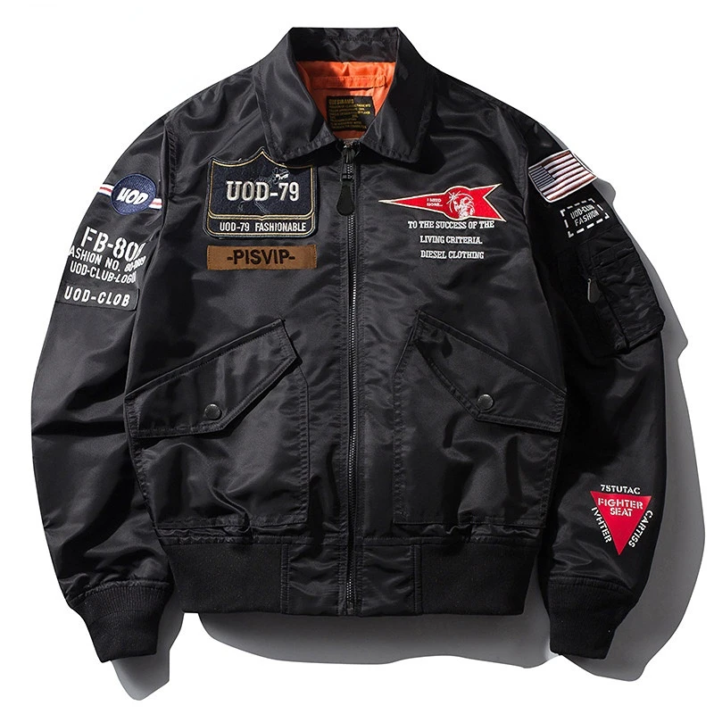

Bomber Jacket Men Spring Autumn Streetwear Embroidery Air Force Baseball Jacket Male Military Windbreaker Chaqueta Hombre