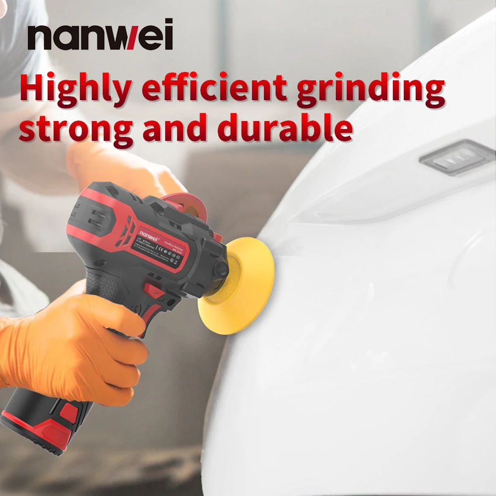 12V Mini Nanwei Car Polishing Machine Wireless Beauty Polishing Disc For Small Cars Scratches Repair Waxing