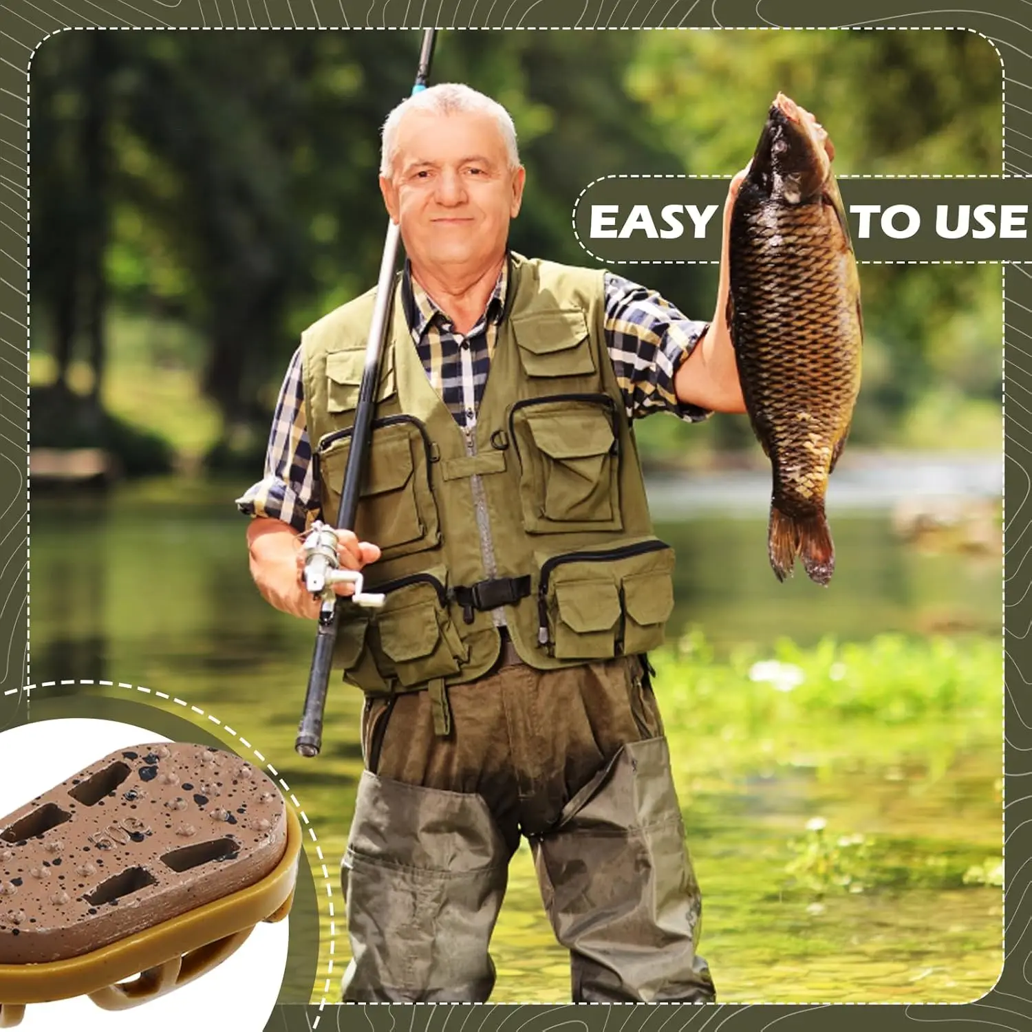 Carp Fishing Feeders 2pcs/3pcs/6pcs Carp Fishing Method Feeders 20g/30g/40g/50g/60g Fishing Feeders with Quick Realease Mould Carp Accessories