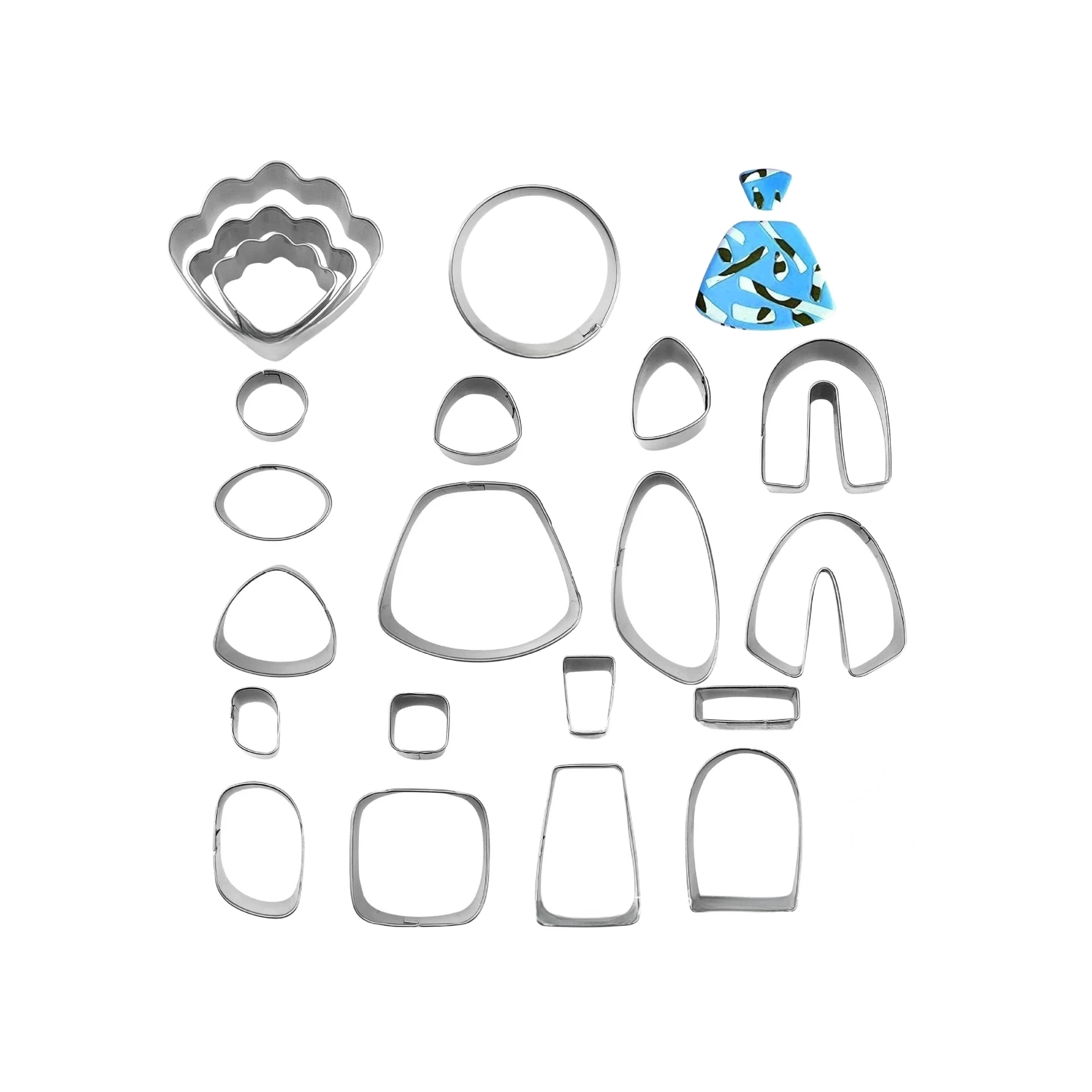 Polymer Clay Tools Clay Craft Tool Polymer Clay Earrings Cutters Stainless Steel Geometry Die Baking Mould Handmade DIY Jewelry Making Cake Cookie Cutter