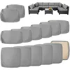 Outdoor Cushion Covers for Patio Furniture 7 Piece Set, Replacement Cushion Slipcovers Fits 6 Seater Outdoor Couch Rattan 1