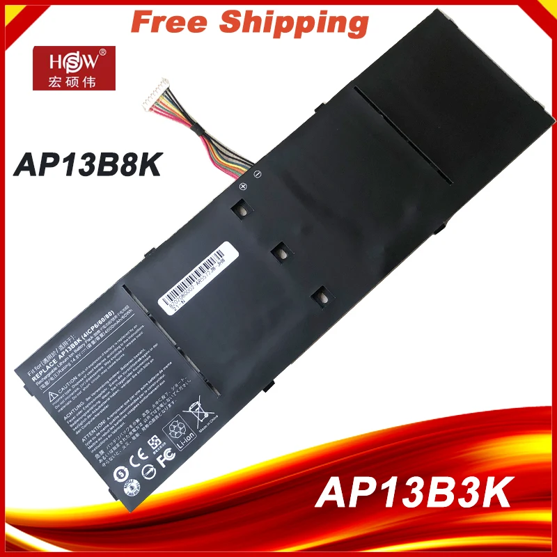 Аккумулятор для ноутбука HSW AP13B3K Acer Aspire V5 R7 V5-572G V5-573G V5-472G V5-473G V5-552G M5-583P V5-572P R7-571 AP13B8K |