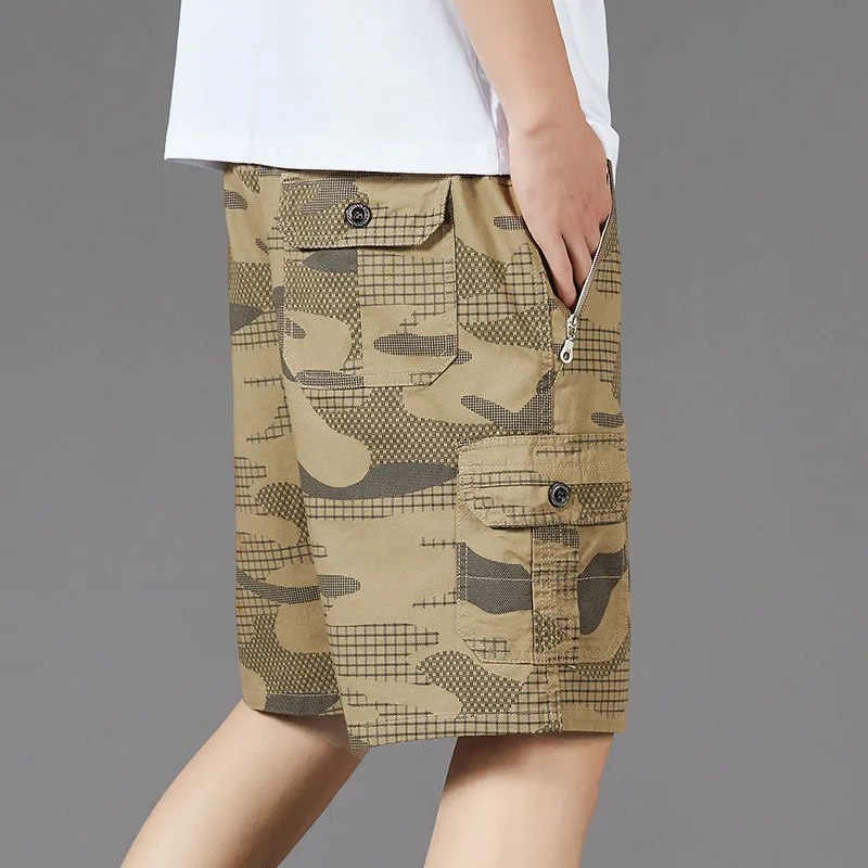 Men Summer Cotton Shorts Camouflage Classic Retro Half Pants Outdoor Hiking Fishing Tactical Bermudas Masculina Plus Size L-5xl