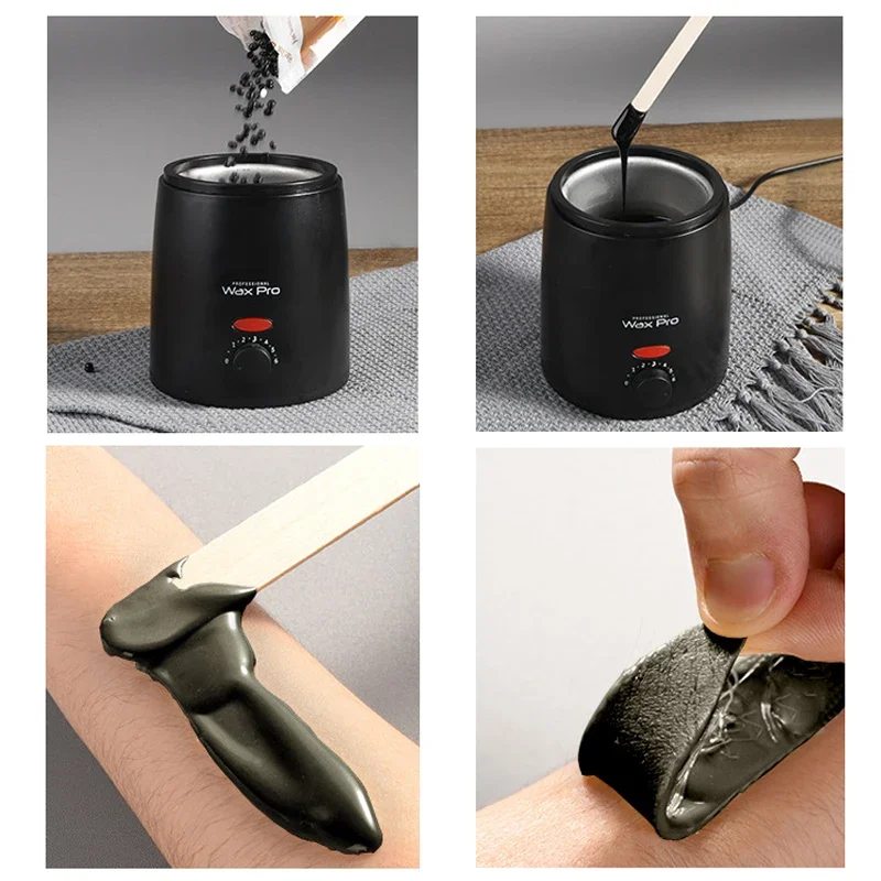 Hair Removal Wax Heater Kit Professional Hard Wax Beans Epilator Wax-melt Pot Waxing Machine Hot Film Painless Waxing Beads