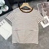 Maternity Clothes For Women Breastfeeding Tops Summer Short Sleeve Striped Splicing Pregnant T-Shirts Casual Nursing Clothing 2