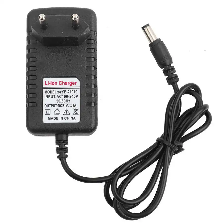Charger Adapter Battery Charger Fast Charger Battery Charger Adapter 21V/1A Lithium Battery Charger Adapter Charger Adaptative Fireproof Protective Fast Charging US/EU Plug