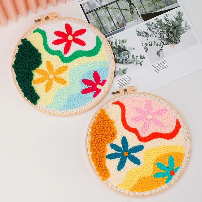 Needle Arts Craft Punch Needle Coaster Cute Magic Needle For Embroidery  Tufted Rug Material Kit Home Decoration Sewing DIY Kit - AliExpress