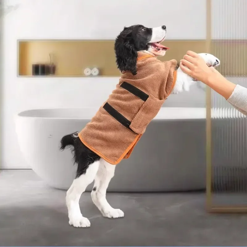 Dog Bathrobe Absorbent Pet Quick Drying Bath Towel Dog Bath Towel Large Small Dogs Clean Absorbent Bathrobe Full Body Wrap Cat