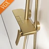VGX Gold Shower System Bathroom Shower Faucet Set 3-way  Rainfall Shower Mixer Crane with Hand Shower Set Black Grey Chrome 3