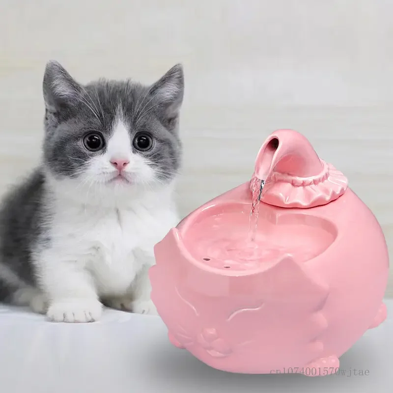 

Automatic Ceramic Bowl for Dog and Cat, Water Feeder, Circulating Filtering, Flowing Water, Pet Supplies, USB, New, 1Pc