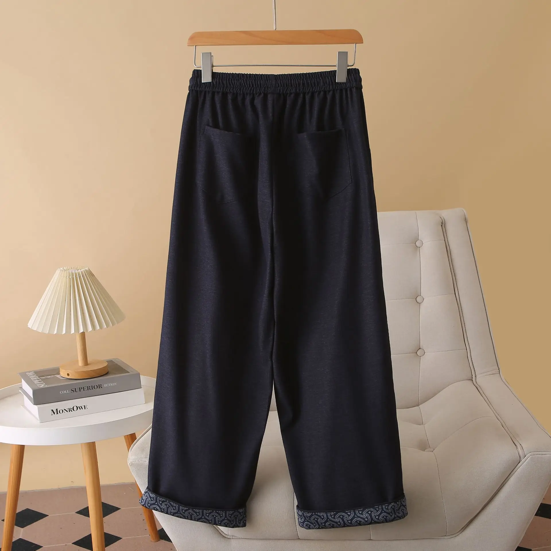 Fashion Plus Size Women's Jeans Autumn New Casual Pants With rolled-up Hem And Patchwork Denim Straight Leg Pants 311