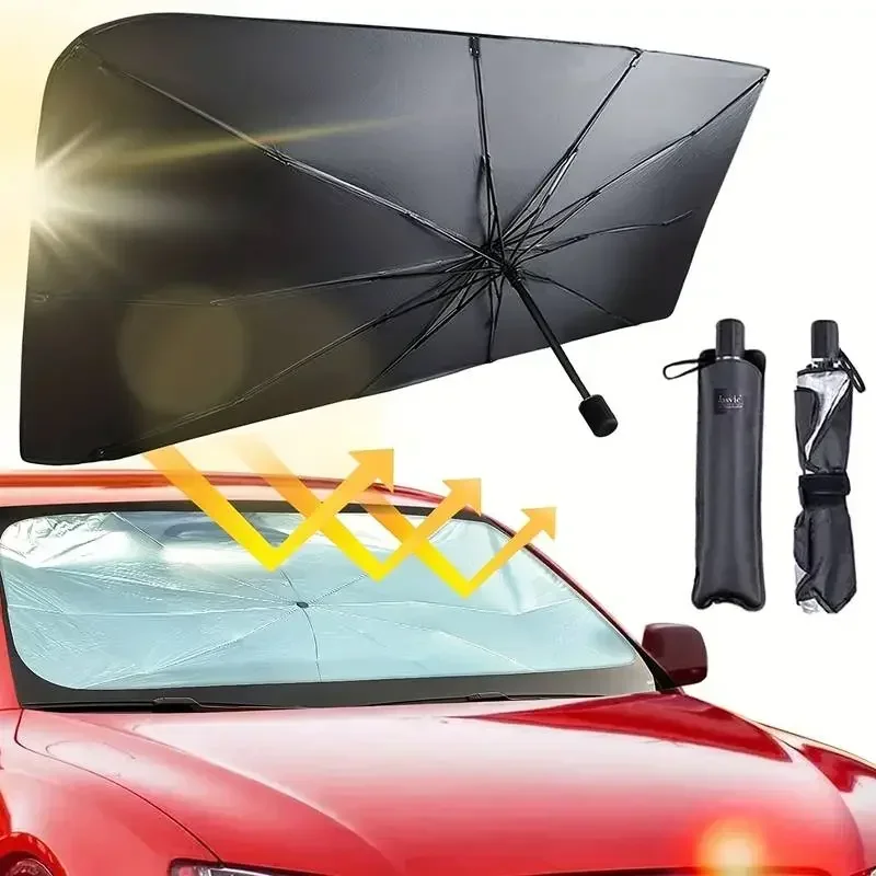 Car Sunshade Windshield Umbrella Car Front Sun Shade Parasol Foldable Protection Car Seat Heat Insulation Car Accessories
