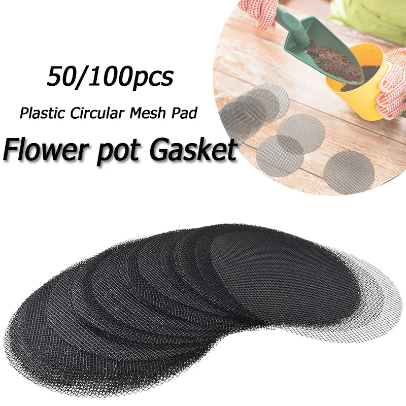 Black Ceramic Flowerpot Gasket Mesh Pad for Breathable Soil