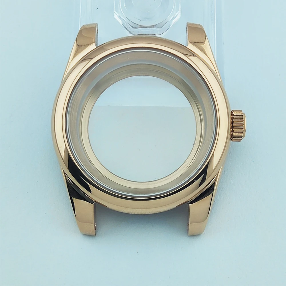 Men's Gold Watch Case with Sapphire Glass and Waterproof Design