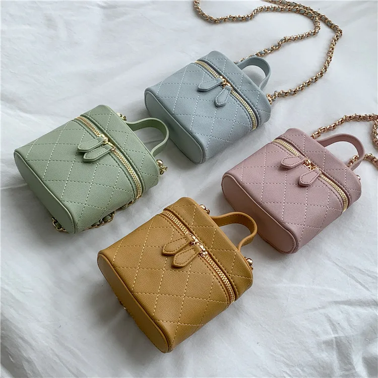 

Маленькая сумка через плечо с изысканной коробкой и ромбовидной решеткой для женских кошельков и сумок