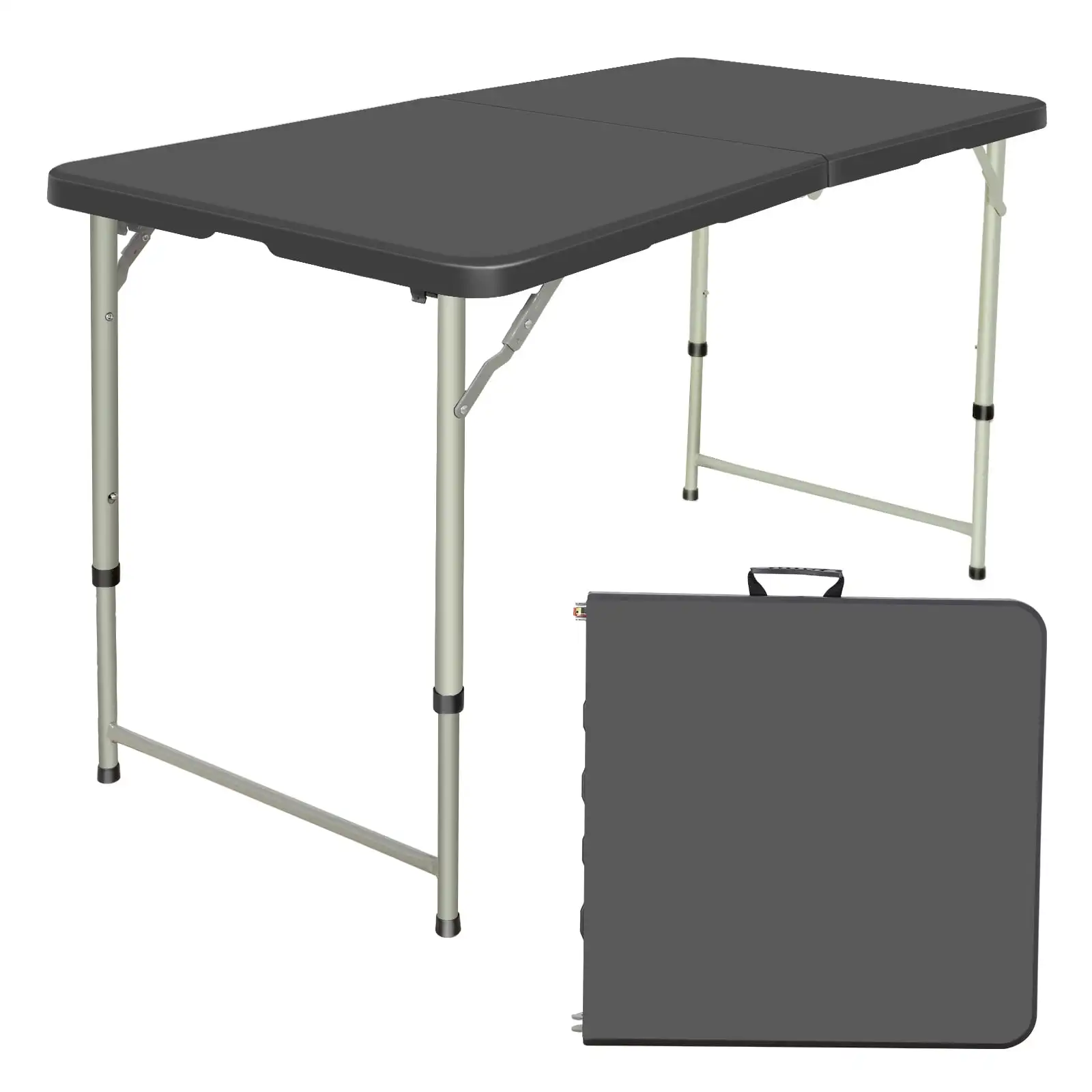 

4 Foot Folding Table Black Indoor Outdoor Folding Card Table
