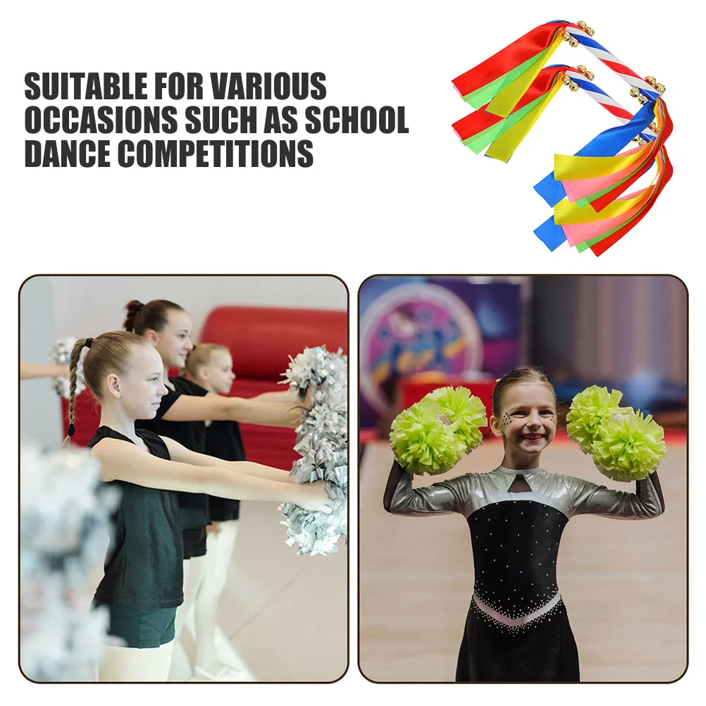 어린이들을 위한 응원 폼폼이 있는 2피스 어린이 댄스 플라워 스틱, 어린이 치어리딩 스포츠 체조 수업 무대 공연 재미