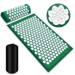 Stress Relief Acupressure Spike Cushion and Yoga Mat (Teardrop-shape Green)