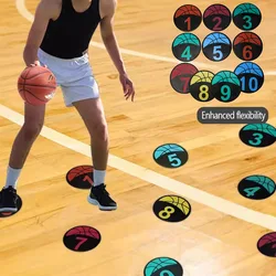 Soccer Training Mark Plate Disc Round Shape Non-slip Numbered Football Basketball Agility Training Obstacle Logo Discs Exercise