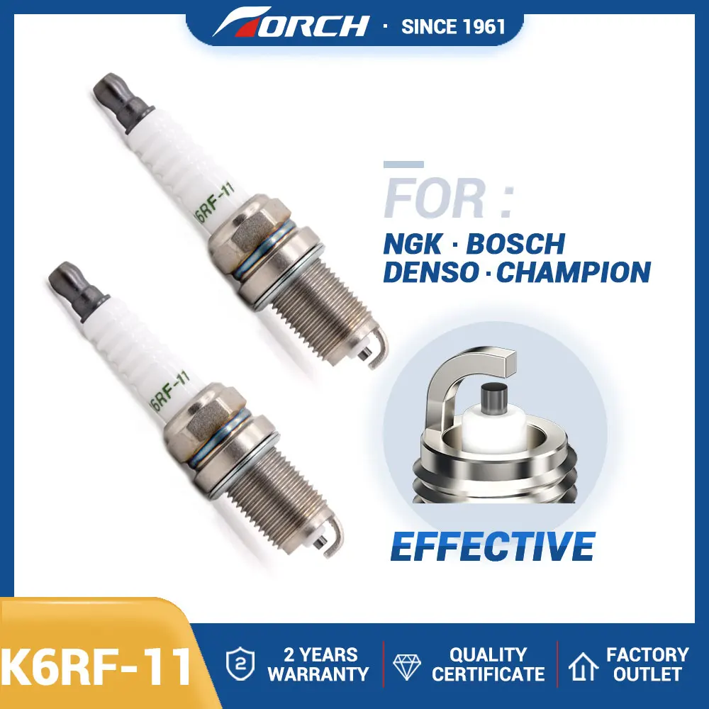 

Normal Spark Plug TORCH K6RF-11 Replace for Candle BKR6E-11 HYUNDAI/KIA 0K01C-18110 HONDA 98079-56140 98079-5614B 98079-5615E