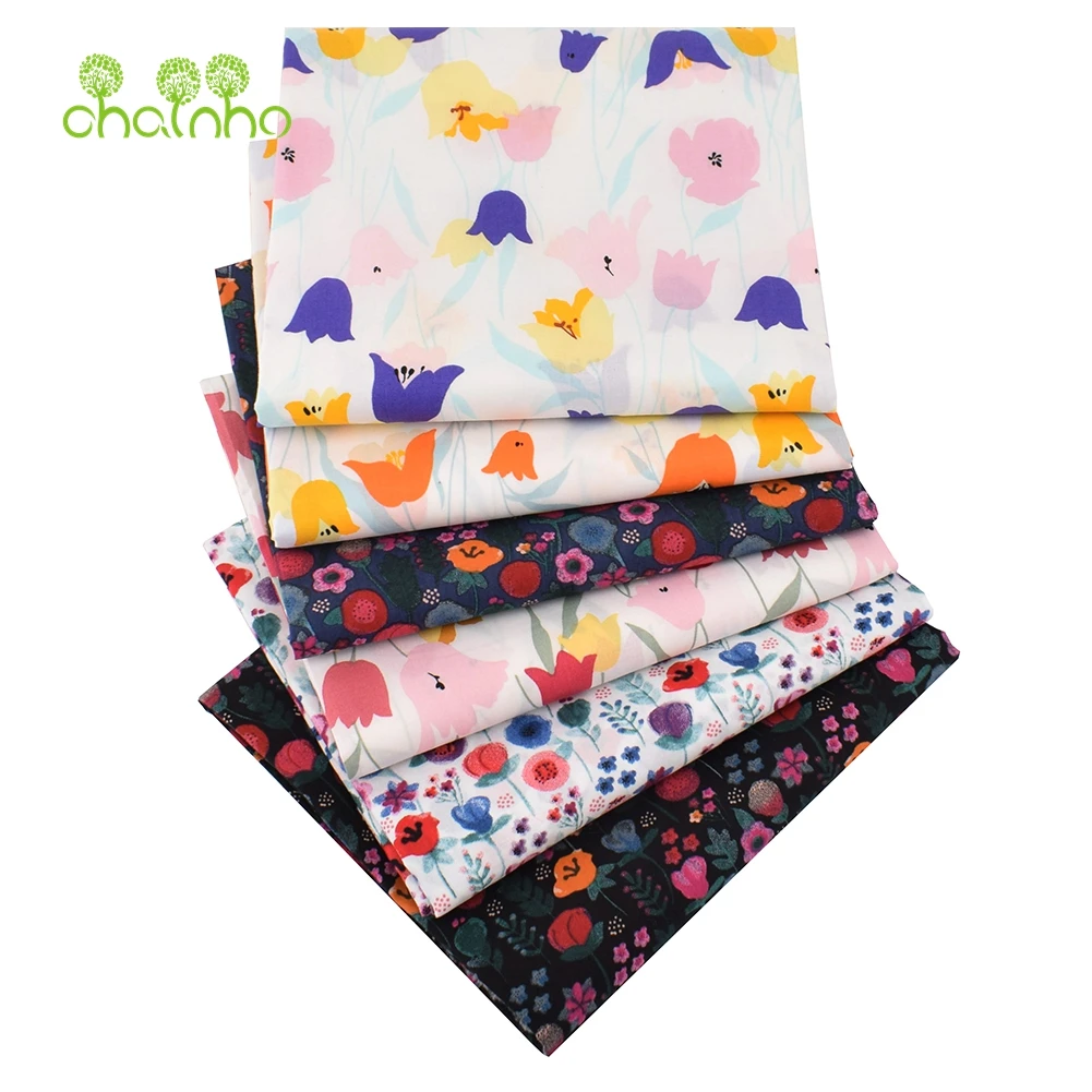 

Chainho,Printed Plain Weave Poplin Cotton Fabric,DIY Sewing Quilting Material,Patchwork Cloth,4 Specification,PCC47