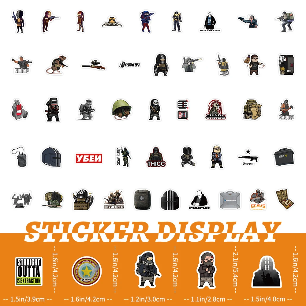 10/30/50/100PCS Game Escape From Tarkov Stickers Cartoon Decals Skateboard Laptop Motorcycle Phone Waterproof Sticker Kids Toys cartoon stickers stationery stickers