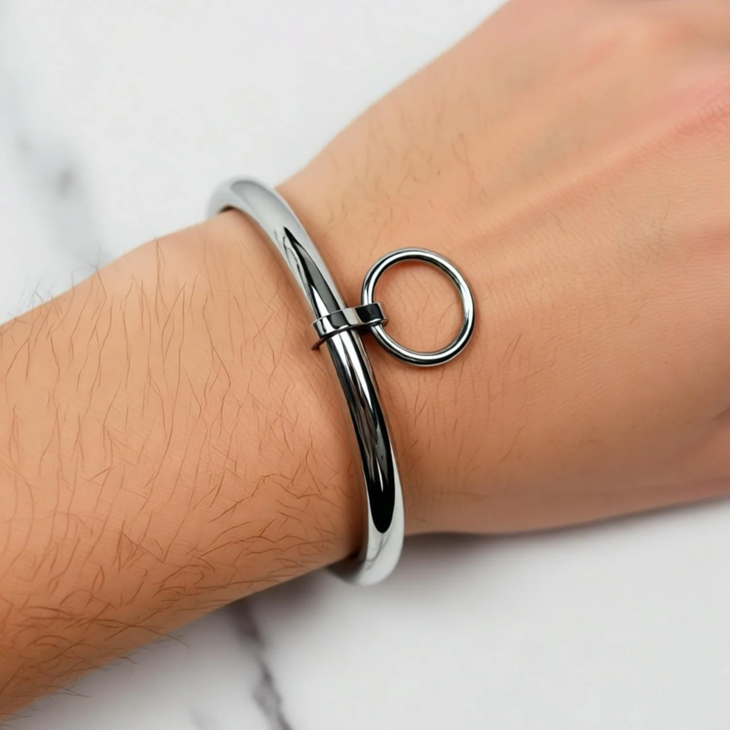 Bracciale Da Polso In Acciaio Inox 304 Con Chiusura A Vite E O-ring Rimovibile – 80x70 Mm, Spesso 8 Mm - 5