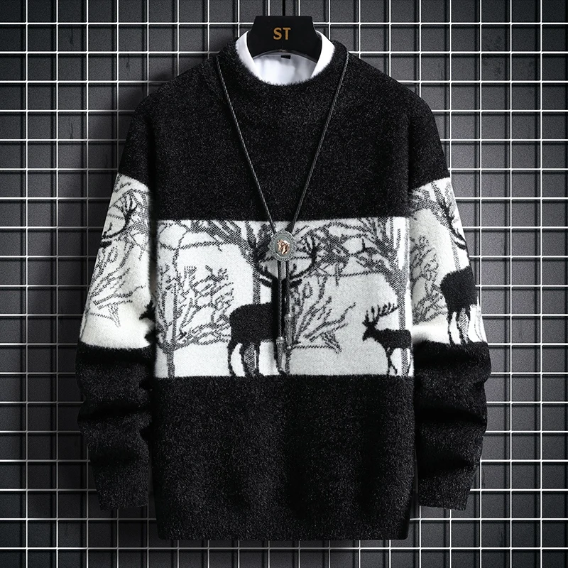 

Pullover Knit Sweater Vintage New Knitwear Men's Sweaters and Jumpers for Men Cool Things Knitted Top Winter Male 2023 Autumn