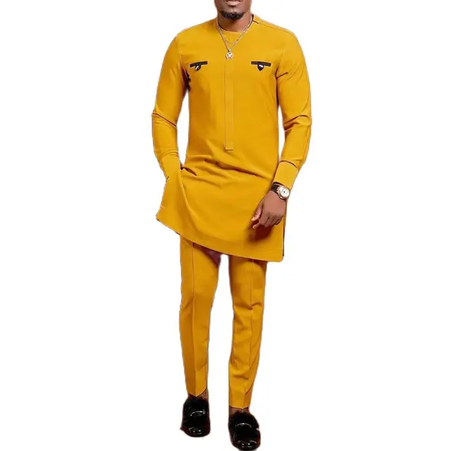 Chinedu Long Sleeve Dashiki Shirt and Pant - Image 4