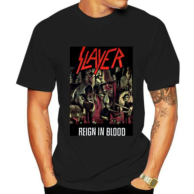 Slayer T-Shirt Reign In Blood – Maglietta Manica Corta, Taglia L, Nera, Stampa Storica