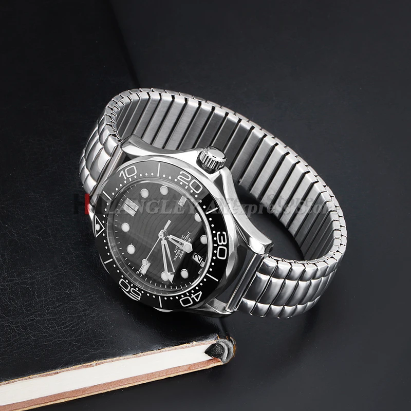 Elegant Stainless Steel Stretch Watch Band - Silver & Gold - Unisex Sport Bracelet Strap
