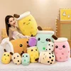 22-70cm Giant Size Bubble Tea Plushies Squishy Milk Tea Boba Pillow Peluche Ice Cream Fruits Juice Drink Bottle Prop Decor Gift 1