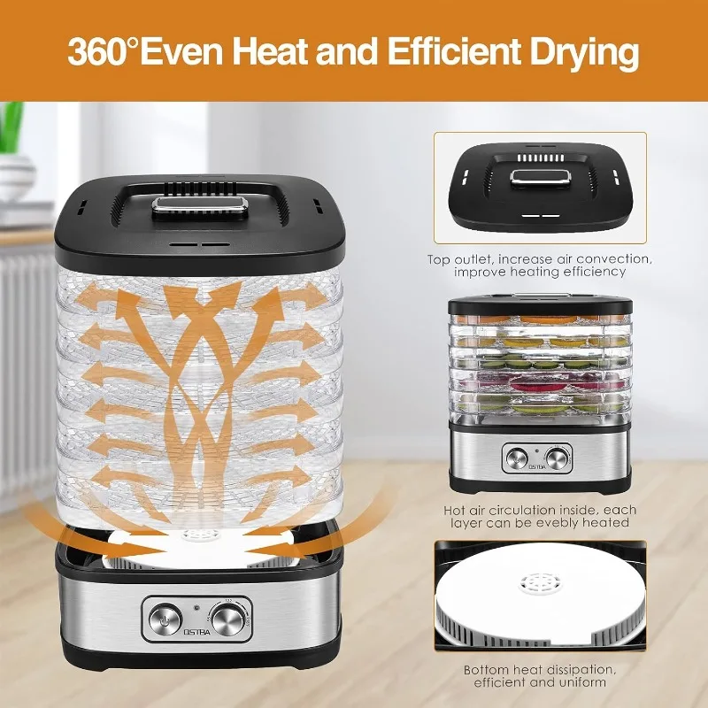 OSTBA Food Dehydrator, Dehydrator for Food and Jerky, Fruits, Herbs, Veggies, Temperature Control Electric Dryer Machine,