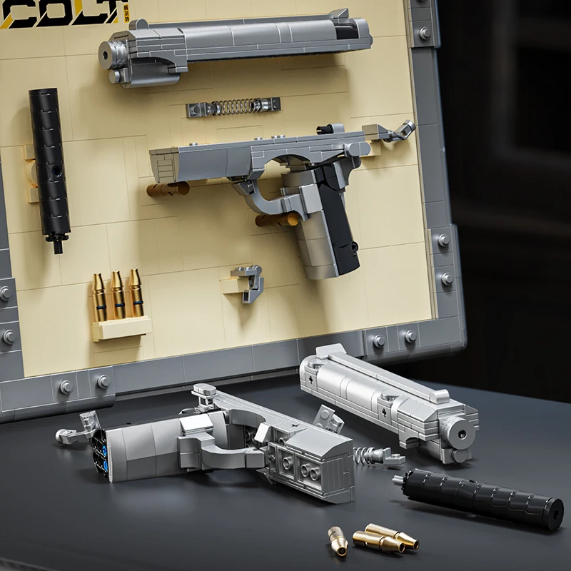 Wall-Mountable Colt Revolver Building Model 603 PCS, Classic Pistol Replica for Home Decor Display, Collector‘s Gift For Adults