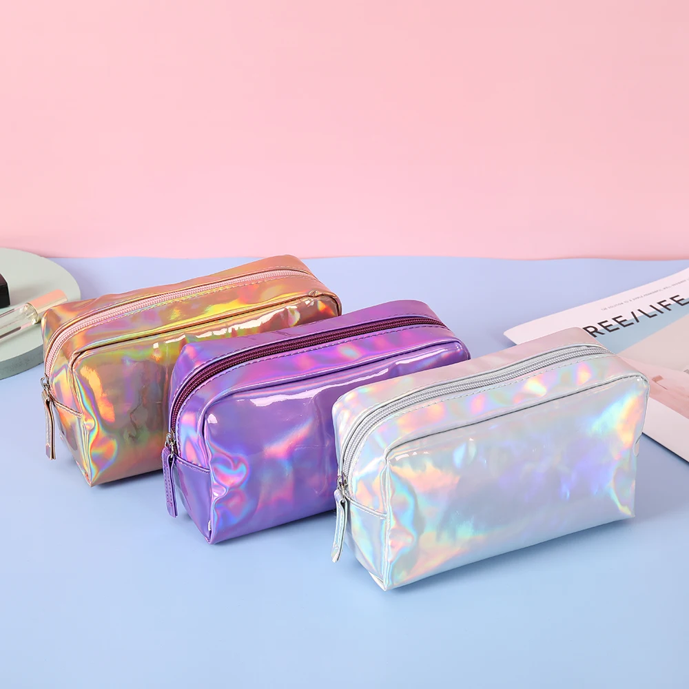 Trendy New Laser Design Clutch Storage Zipper Bag Waterproof and Dirt Resistan Lightweight Makeup Pouch, Versatile Cosmetic Bag 2