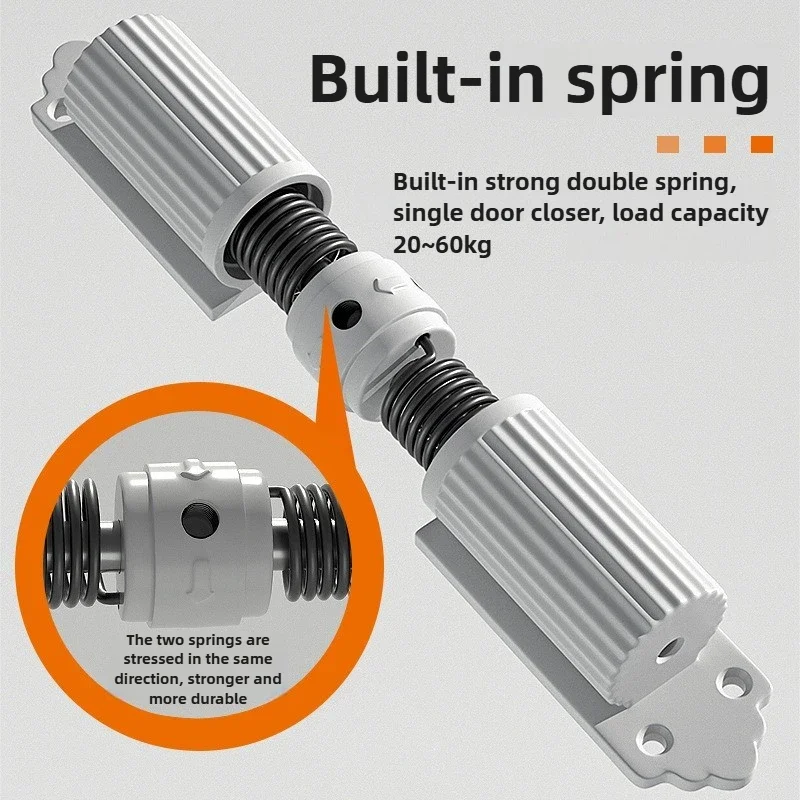 Automatic Adjustable Closer Surface Mounted Automatic Heavy Duty Safety Spring Closer for Interior Exterior Door 1 Set