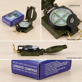 iking, Camping Portable Multifunctional Lensatic Compass with Phosphorescent, Survival Navigation Tool for H& Outdoor Adventures 6