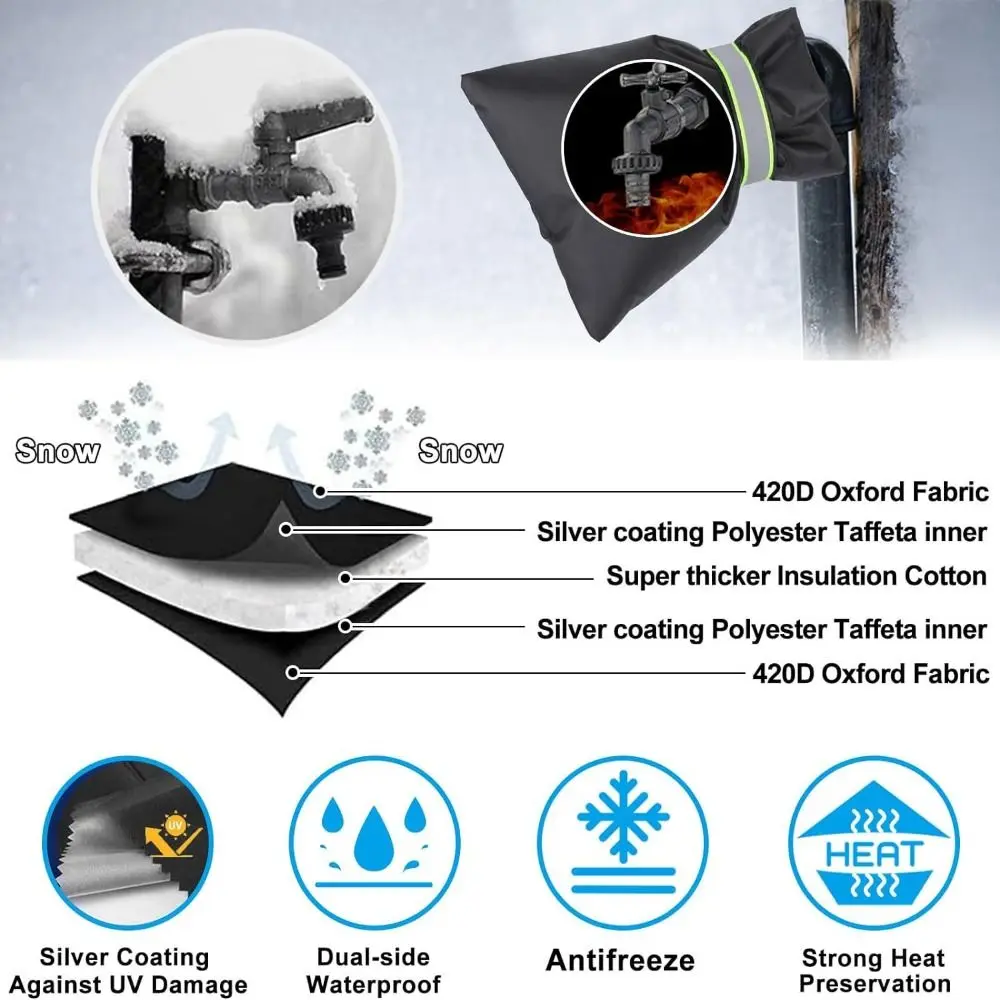 Oxford Cloth Winter Faucet Cover Waterproof Antifreeze Faucet Freeze Protection Frost Insulated Accessory Tap Protector