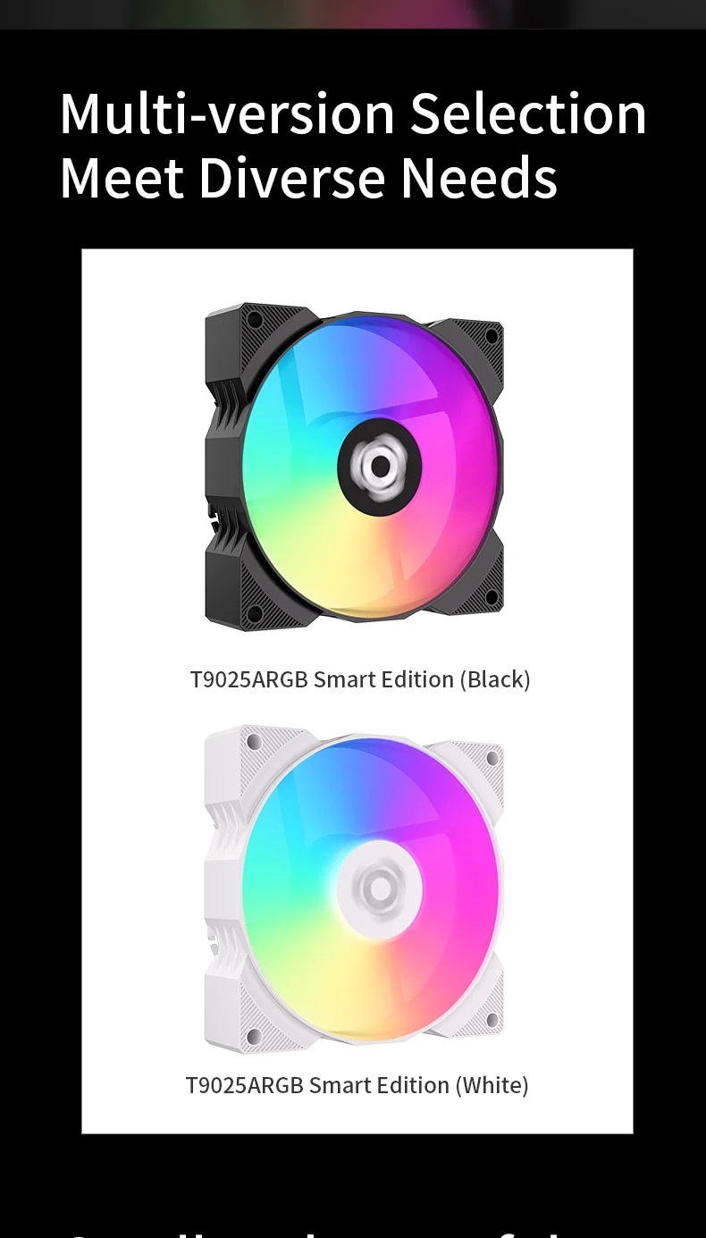 T9025 90mm CPU Cooler Fan PWM 800-2200RPM ITX Chassis Cooling Solution ARGB Fan
