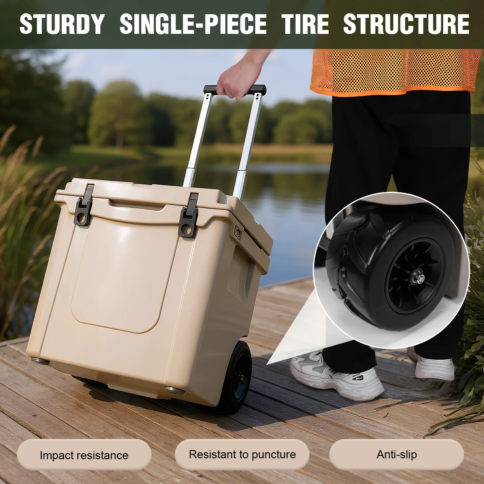 Insulated Wheeled Cooler Box for Camping and Picnics