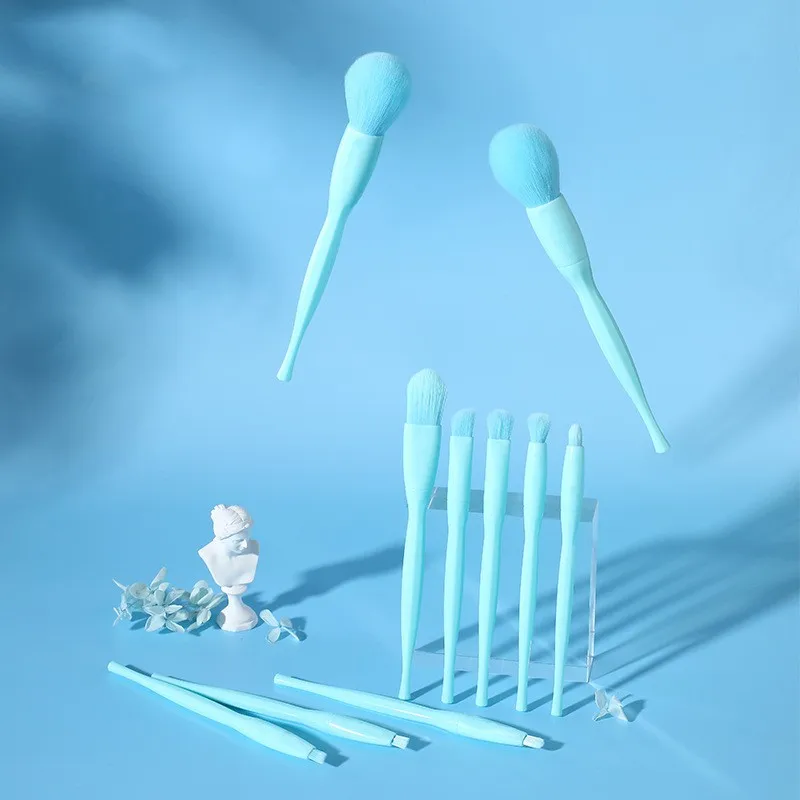 Candy Color Makeup Brushes Set Powder Foundation Eyebrow Eyeshadow Blush Make Up Tools Kit Foundation Brush Set 10 pcs